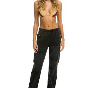 Aviator Nation MID RISE RANCHER RELAXED FIT JEAN - VINTAGE BLACK